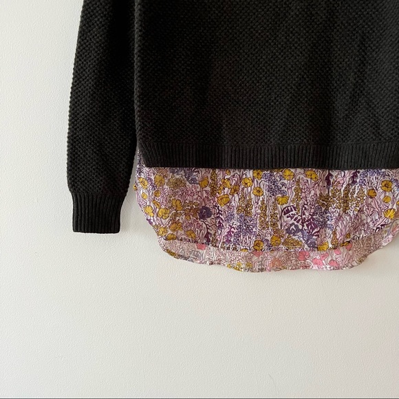 J. Crew Green Wool Shirttail Sweater in Liberty Print - Picture 4 of 8